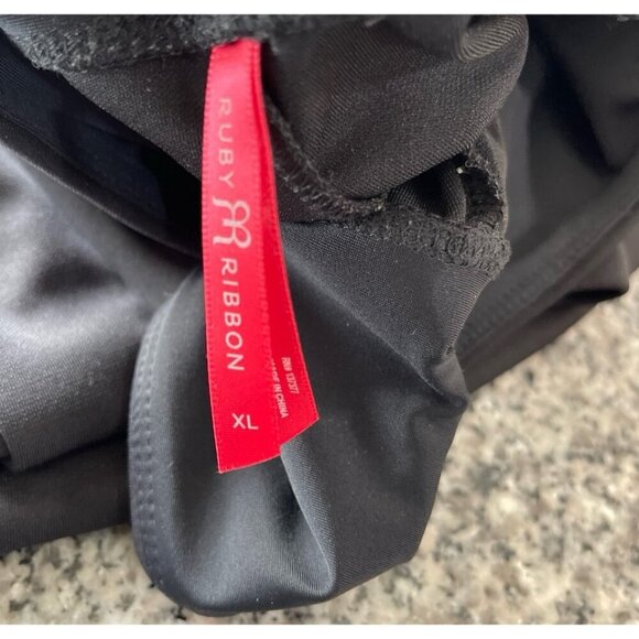 Ruby Ribbon Pull On Stretch Wide Leg Dress Pants Flare Black Casual Office XL - Picture 9 of 9